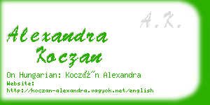 alexandra koczan business card